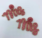 "Mrs" Beaded Earrings